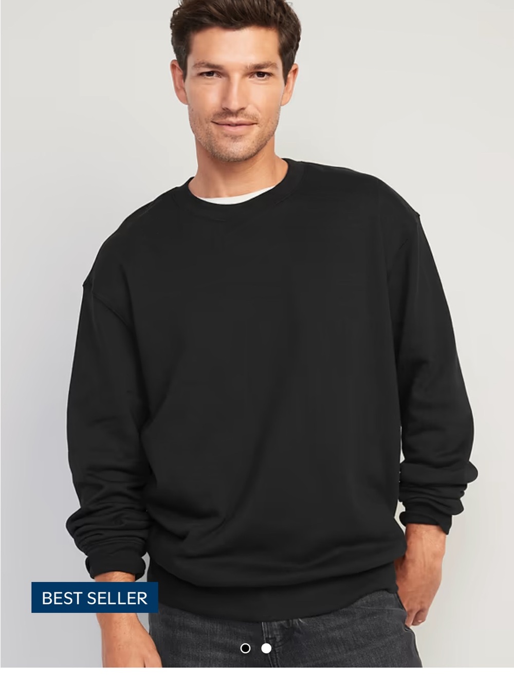 Old Navy Black Loose Rotation Crew-Neck Sweatshirt XL 80/20 NWT